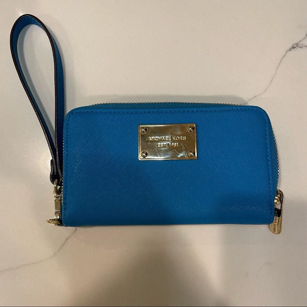 Michael Kors Teal Wristlet Wallet